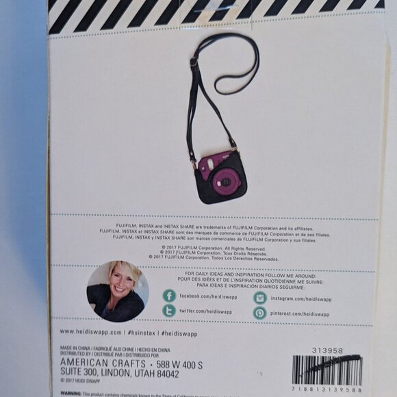 NWT Heidi Swapp Instax Mini Camera Cozy Black Leather Photograph Summer Fujifilm - Picture 6 of 6